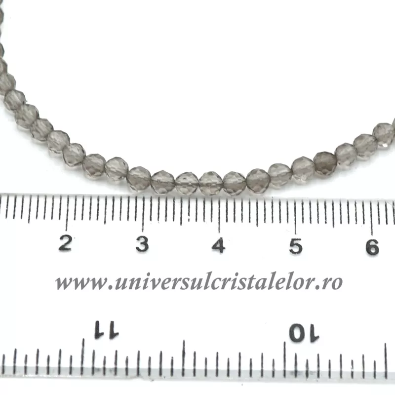 Colier cuart fumuriu rotund fatetat - 3,3 mm