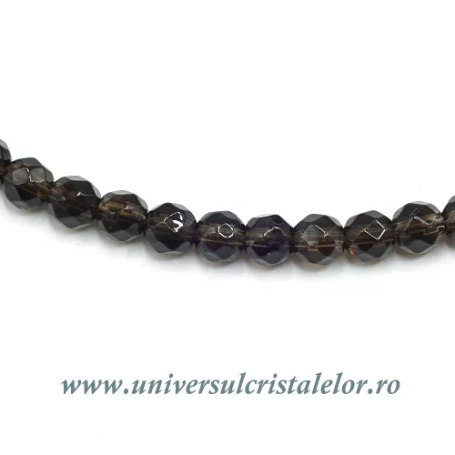 Colier cuart fumuriu rotund fatetat - 4,3 mm Colier cuart fumuriu rotund fatetat - 4,3 mm