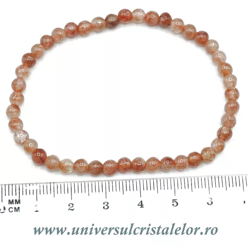 Bratara cuart rosu rotund - 4 mm Bratara cuart rosu rotund - 4 mm