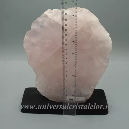 Cuart roz pe suport de lemn