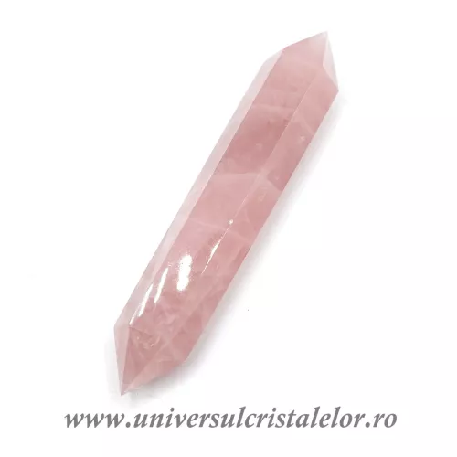 Bagheta dublu varf cuart roz m1
