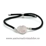 Bratara cuart roz inima reglabila
