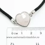 Bratara cuart roz inima reglabila