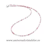 Colier cuart roz rotund fatetat ( Sakura ) 2 mm