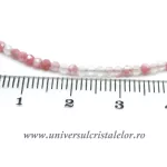 Colier cuart roz rotund fatetat ( Sakura ) 2 mm