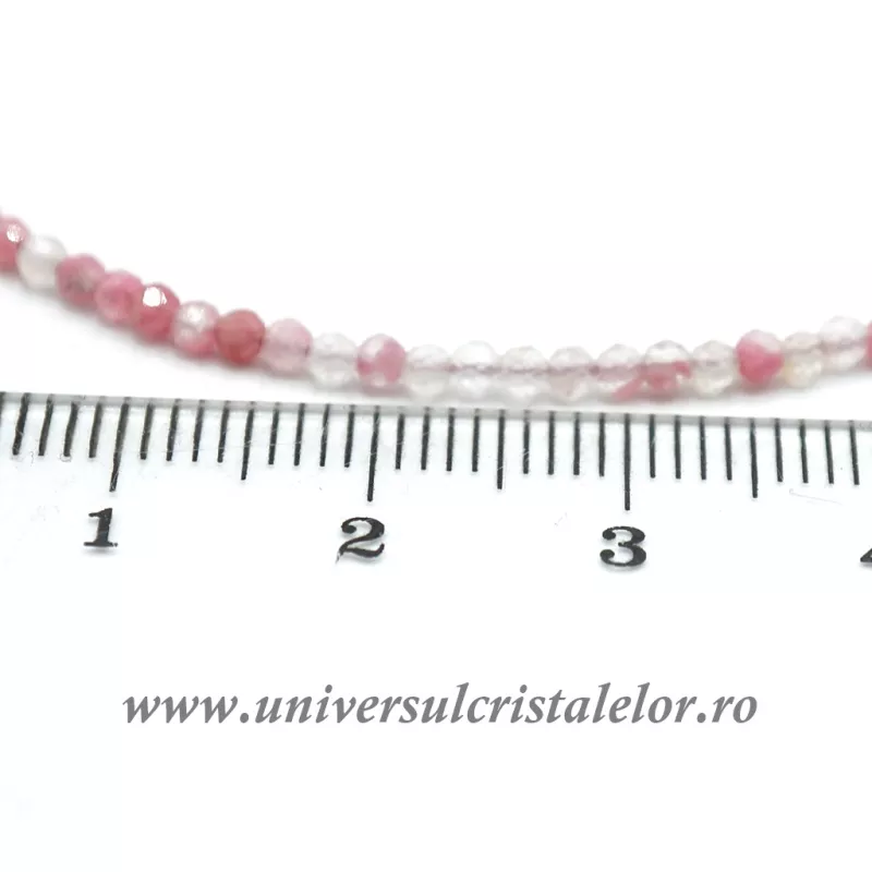 Colier cuart roz rotund fatetat ( Sakura ) 2 mm