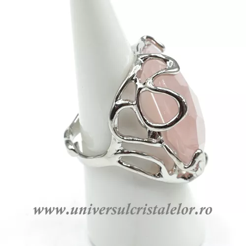 Inel cuart roz oval reglabil m3 Inel cuart roz oval reglabil m3