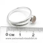 Inel cuart roz rotund reglabil