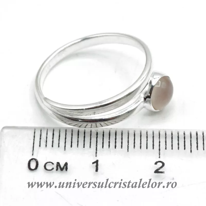 Inel cuart roz rotund reglabil