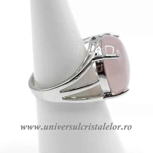 Inel cuart roz rotund reglabil m6