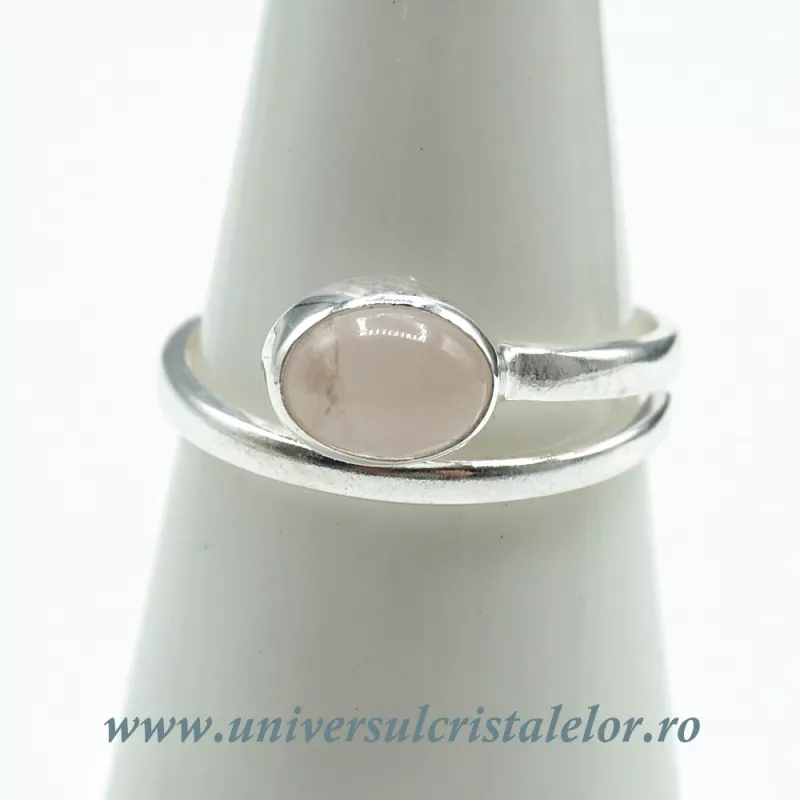 Inel cuart roz oval reglabil m1 Inel cuart roz oval reglabil m1