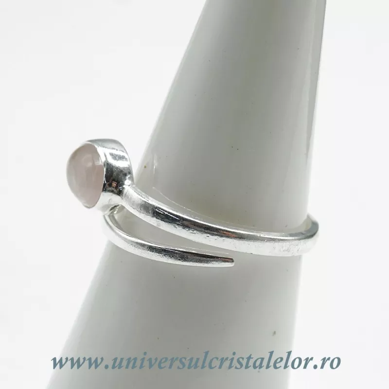 Inel cuart roz oval reglabil m1 Inel cuart roz oval reglabil m1