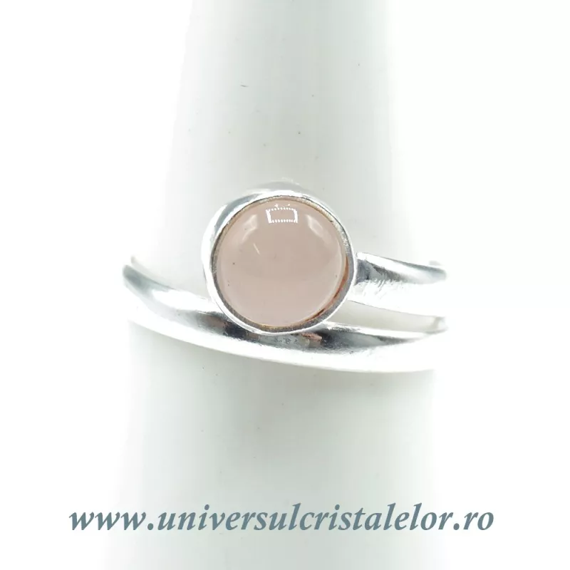 Inel cuart roz rotund reglabil Inel cuart roz rotund reglabil