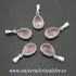 Pandantiv cuart roz lacrima fatetat - 9/13mm