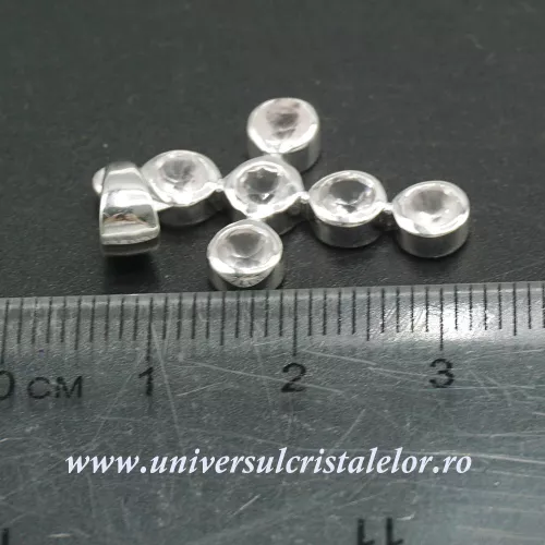 Pandantiv cuart roz cruciulita