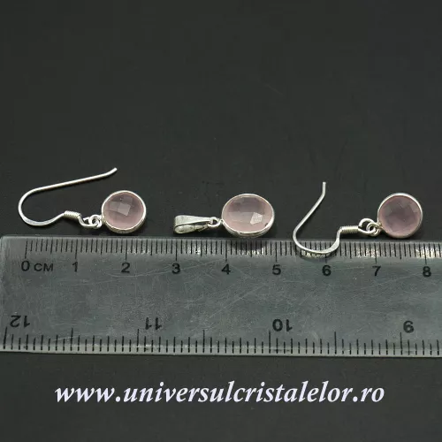 Set cuart roz rotund fatetat