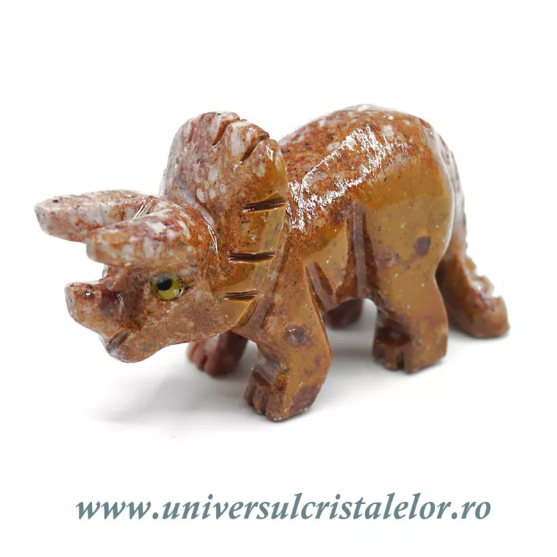 Figurina steatit dinozaur Triceratops Figurina steatit dinozaur Triceratops
