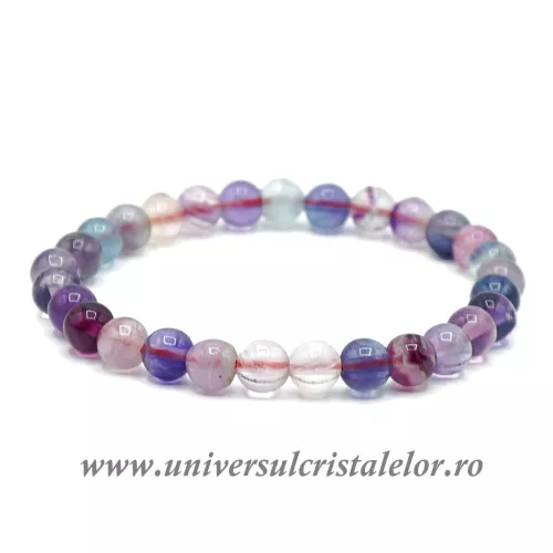 Bratara fluorina multicolora rotund - 6-7 mm