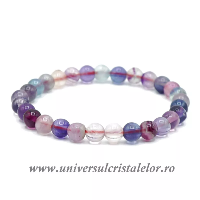 Bratara fluorina multicolora rotund - 6-7 mm Bratara fluorina multicolora rotund - 6-7 mm
