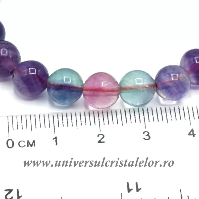 Bratara fluorina multicolora rotund - 8 mm Bratara fluorina multicolora rotund - 8 mm