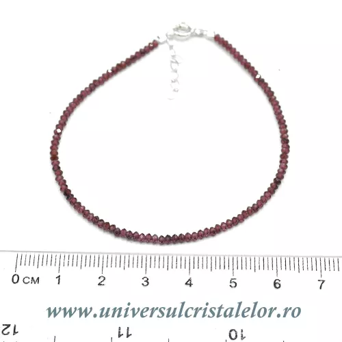 Bratara granat rotund fatetat - 2,2 mm Bratara granat rotund fatetat - 2,2 mm