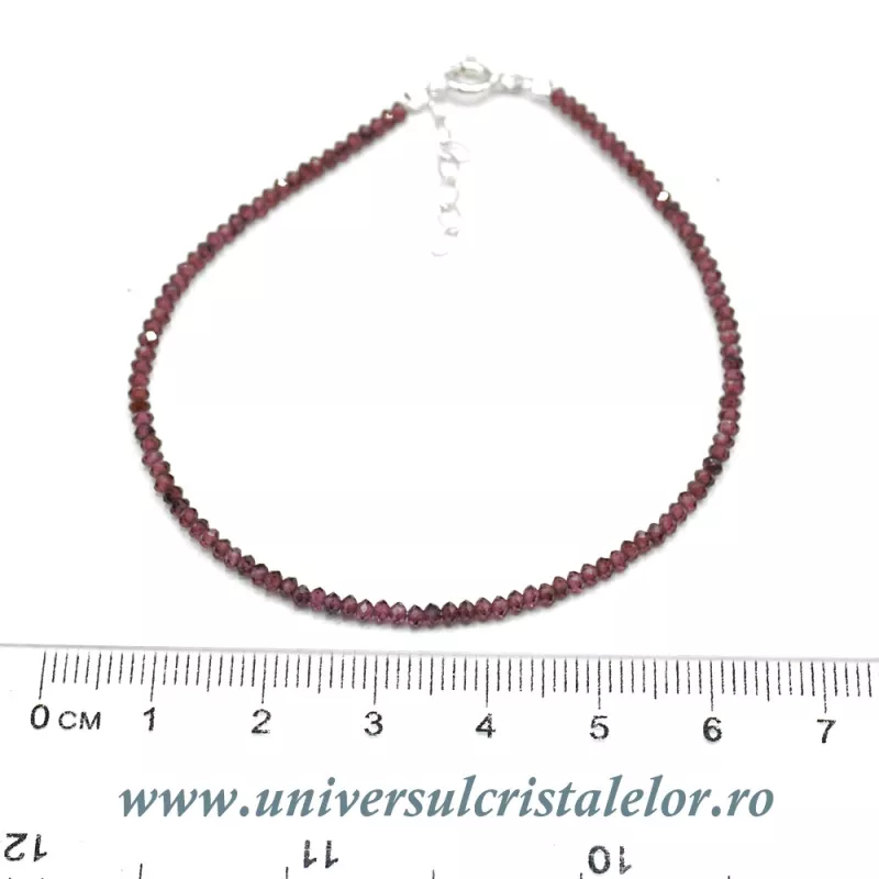 Bratara granat rotund fatetat - 2,2 mm Bratara granat rotund fatetat - 2,2 mm