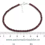 Bratara granat rotund fatetat -3 mm Bratara granat rotund fatetat -3 mm