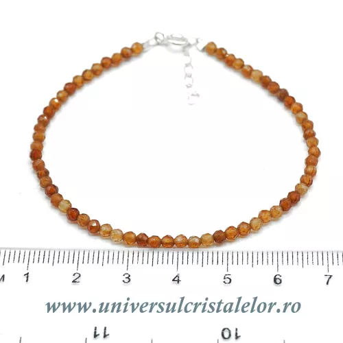 Bratara granat hessonit rotund fatetat - 3 mm Bratara granat hessonit rotund fatetat - 3 mm