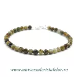 Bratara granat verde rotund fatetat - 4,5 mm Bratara granat verde rotund fatetat - 4,5 mm