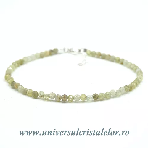 Bratara granat verde rotund fatetat -3 mm Bratara granat verde rotund fatetat -3 mm