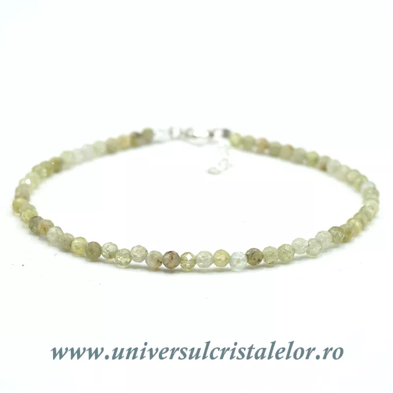 Bratara granat verde rotund fatetat -3 mm Bratara granat verde rotund fatetat -3 mm