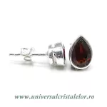 Cercei granat fatetat rotund Cercei granat fatetat rotund