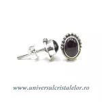 Cercei granat cabochon oval - 6/7,5mm Cercei granat cabochon oval - 6/7,5mm