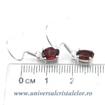Cercei granat oval fatetat - 5,5/7mm Cercei granat oval fatetat - 5,5/7mm
