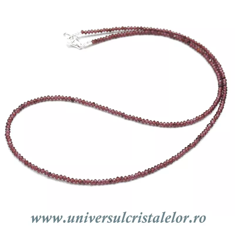 Colier granat rotund fatetat - 2,2mm Colier granat rotund fatetat - 2,2mm