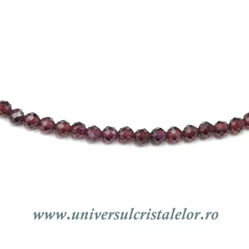 Colier granat rotund fatetat - 3 mm Colier granat rotund fatetat - 3 mm