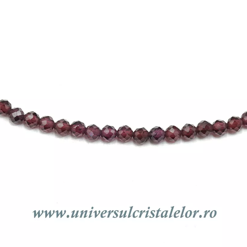 Colier granat rotund fatetat - 3 mm Colier granat rotund fatetat - 3 mm