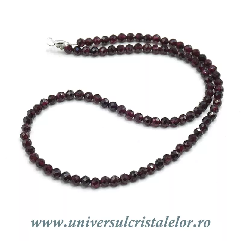 Colier granat rotund fatetat - 4,3mm Colier granat rotund fatetat - 4,3mm