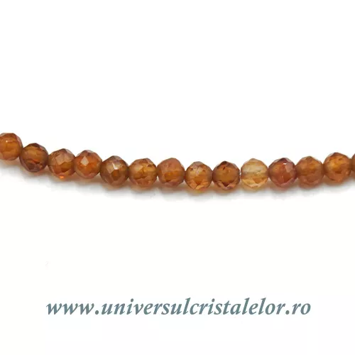 Colier granat hessonit rotund fatetat - 3 mm Colier granat hessonit rotund fatetat - 3 mm