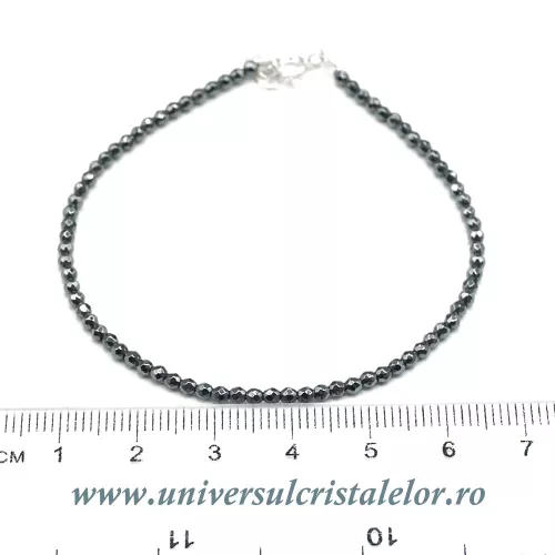 Bratara hematit fatetat rotund - 2,3 mm Bratara hematit fatetat rotund - 2,3 mm