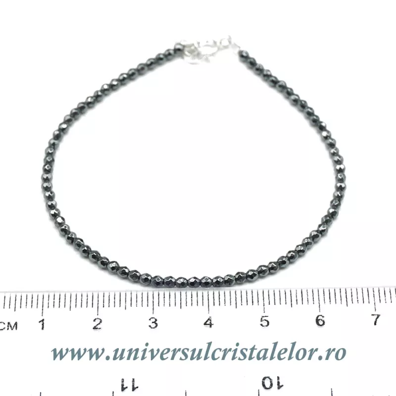 Bratara hematit fatetat rotund - 2,3 mm Bratara hematit fatetat rotund - 2,3 mm