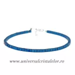 Bratara hematit albastru cub fatetat - 2,3 mm