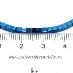 Bratara hematit albastru cub fatetat - 2,3 mm