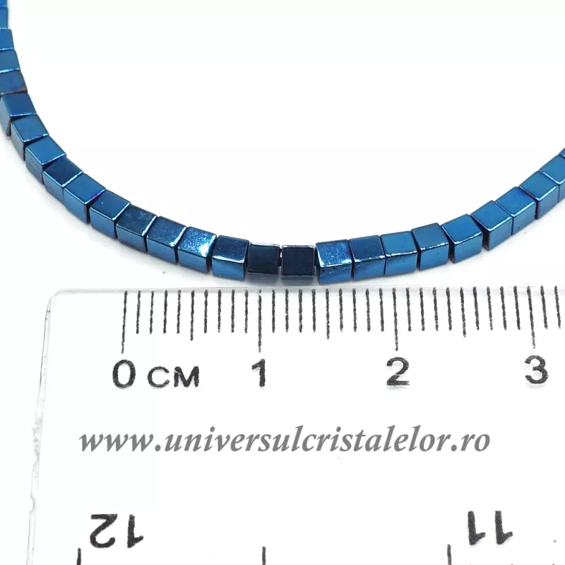 Bratara hematit albastru cub 2.5 mm Bratara hematit albastru cub 2.5 mm