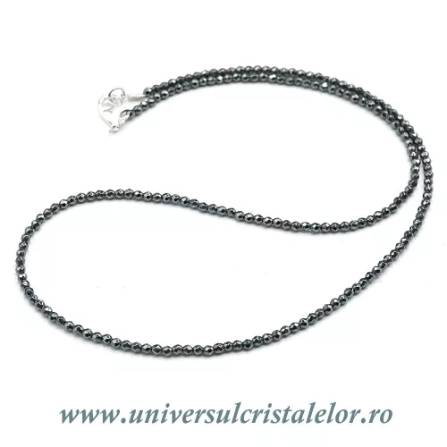 Colier hematit fatetat rotund - 2,3 mm Colier hematit fatetat rotund - 2,3 mm