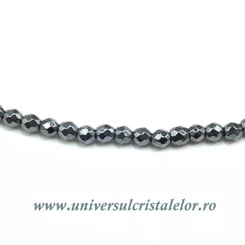 Colier hematit fatetat rotund - 2,3 mm Colier hematit fatetat rotund - 2,3 mm