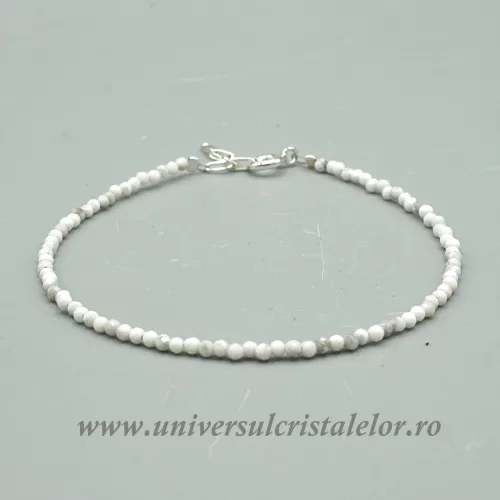 Bratara howlit albastru rotund - 2 mm Bratara howlit albastru rotund - 2 mm