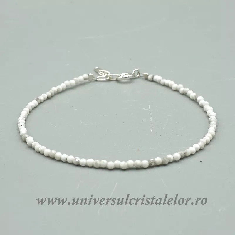 Bratara howlit albastru rotund - 2 mm Bratara howlit albastru rotund - 2 mm