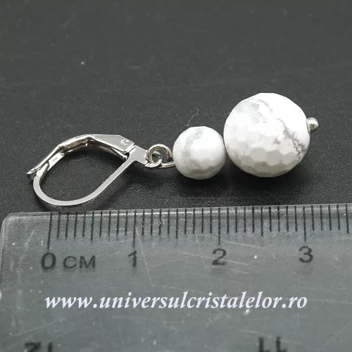 Cercei howlit alb rotund-10mm m03 Cercei howlit alb rotund-10mm m03