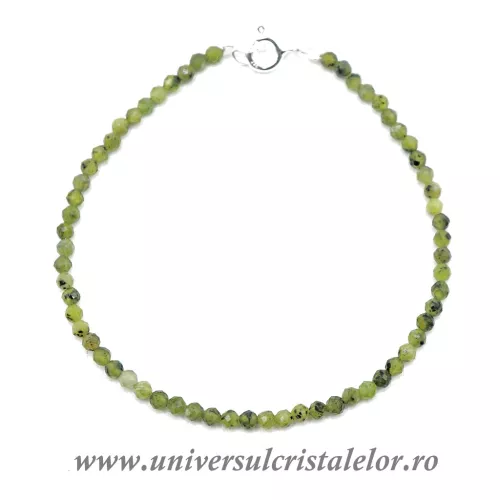 Bratara jad ( nefrit ) rotund fatetat - 3mm